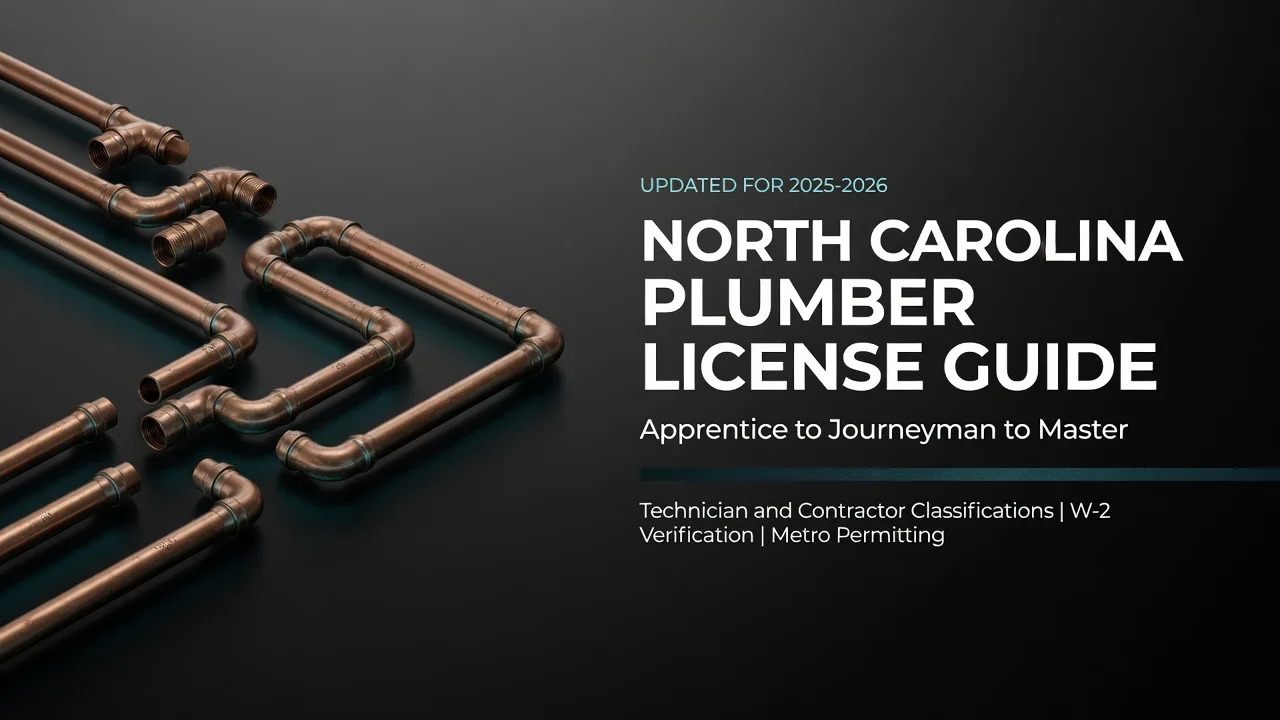 North Carolina Plumber License — Technician to Contractor, Step by Step